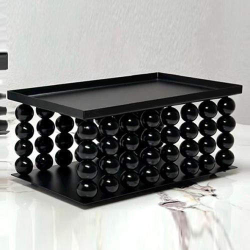 استاند تقديم معدن مع خرز اسود 6206