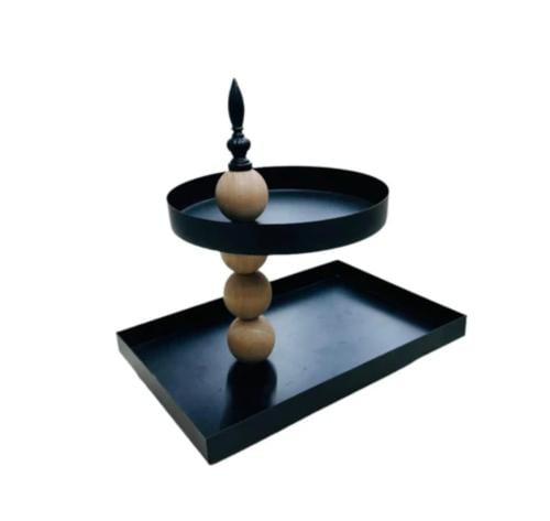 صحن تقديم ستيل اسود دورين 1385