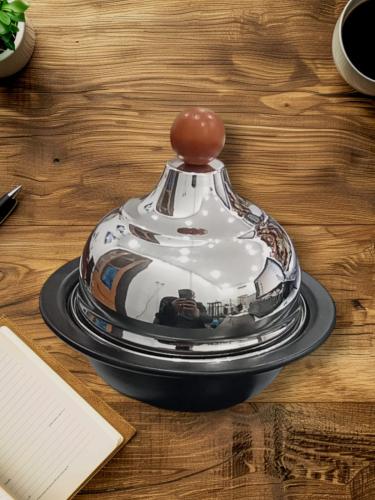 تمرية معدن اسود غطا فضي 9184