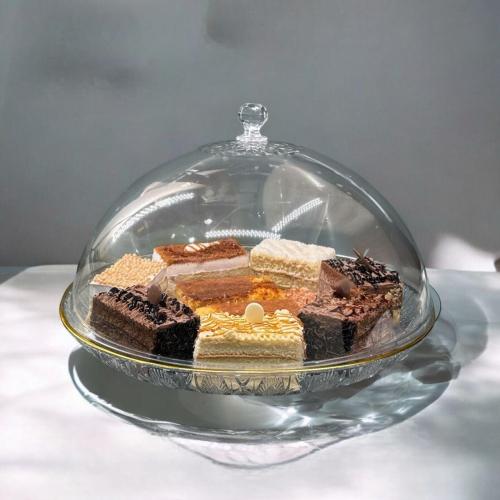 صحن تقديم كيك وحلا داثري وسط0646