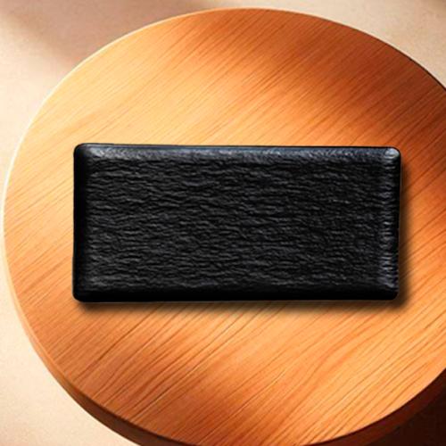 صحن تقديم سيراميك مستطيل اسود قصير 4165