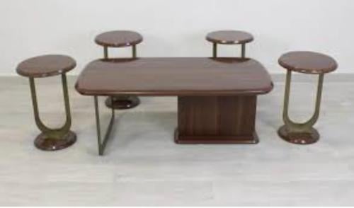 طاولة كنب خشب بني لامع 5ق 009