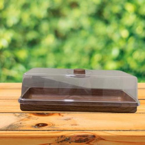 صحن كيك مستطيل تركي بغطاء 10502