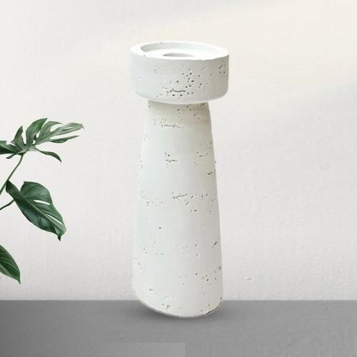 شمعدان سيراميك ابيض مسلة 4939