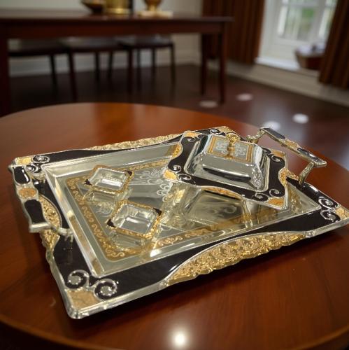 طقم طفرية لون عنابي على ذهبي 5026