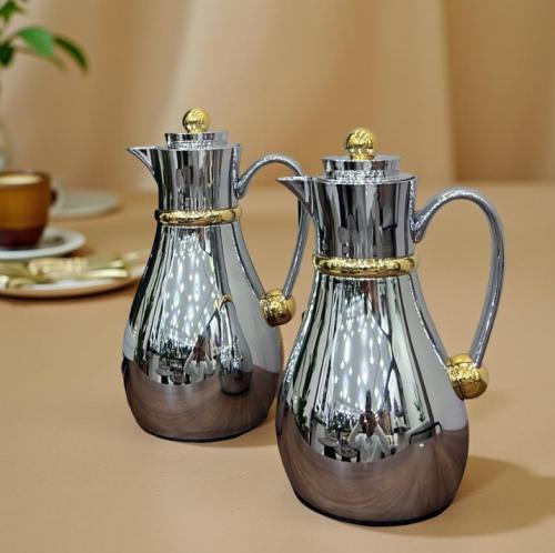 طقم ترامس ذهبي مع فضي لماع 1402