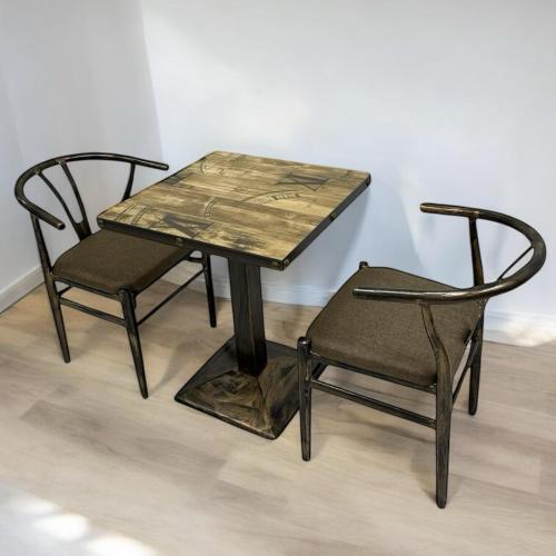 طاولة شاي مفرد حديد خشب M- brenz مربع 60