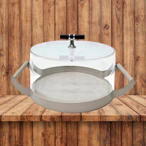 صحن كيك بيج غطاء اكريلك 4968