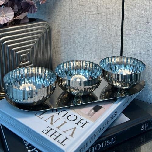 تباسي ستيل مع 3 صحن فضي 13017