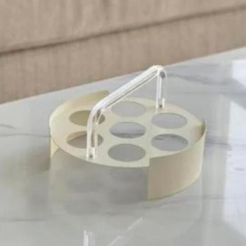 حامل فناجين معدن بيج يد شفاف 5291