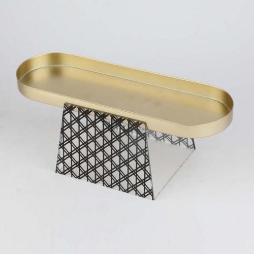 استاند تقديم مستطيل ذهبي قاعدة اكريلك 3923