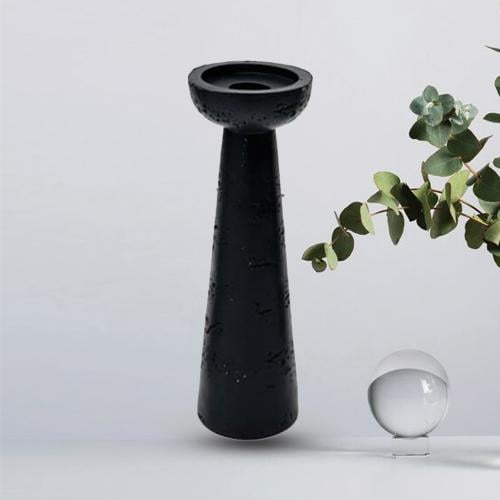 شمعدان سيراميك اسود مسلة 4949