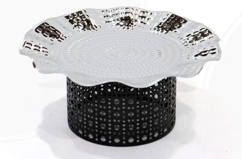 شيال تقديم حلا استيل فضي قاعدة شبك اسود 2025