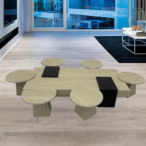 طاولة ارضي حزامين بني لون بيج بالخدمات