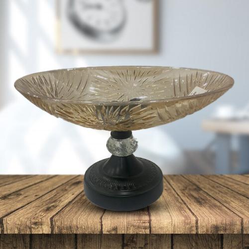 صحن تقديم بيضاوي بقاعدة اسود 15493