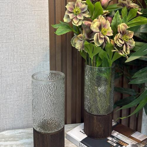 فازة بقاعدة خشبية دائري 4982