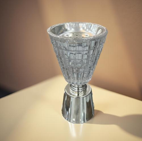 مبخرة زجاج على فضي 1005