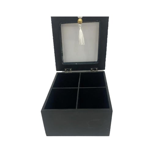 صندوق اكسسورات خشب صغير لون اسود 8357