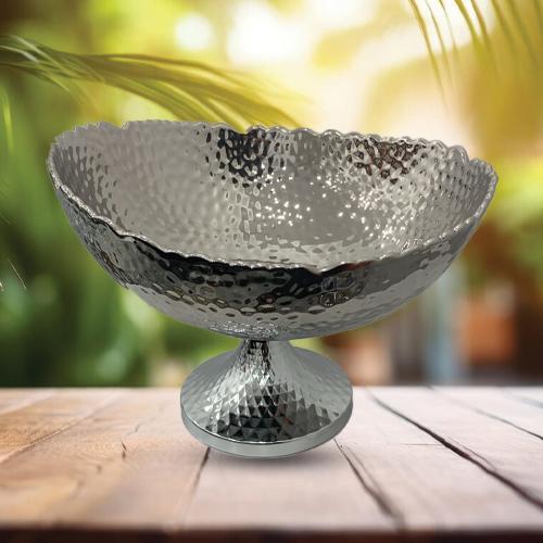 صحن تقديم عميق سيراميك فضي 73054