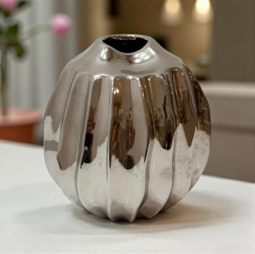 فازة سيراميك فضي 10534