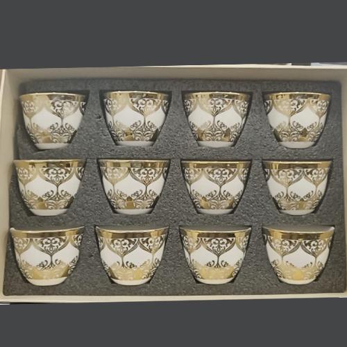 طقم فانجين قهوة صيني مذهب 12ق باصرة 70070