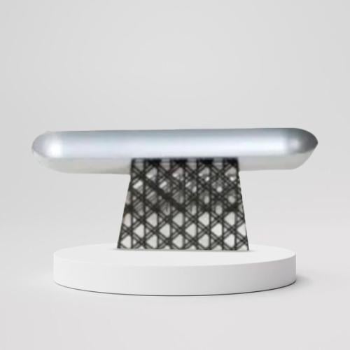 استاند تقديم بيضاوي رصاصي قاعدة اكريلك 3916