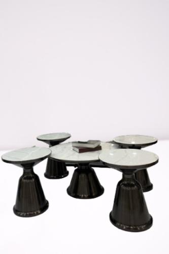 طقم طاولة خماسي استيل اسود 10554
