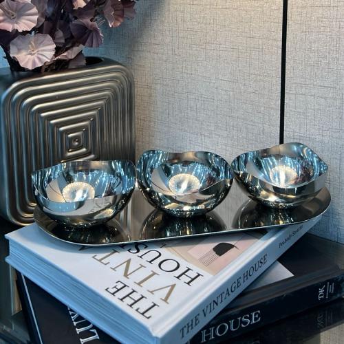 تباسي ستيل مع 3 صحن فضي 13019