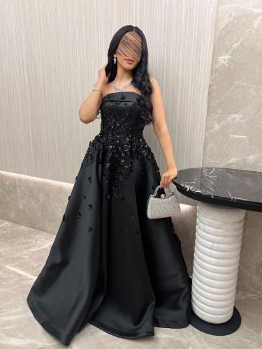 فستان سهره اسود مطرز