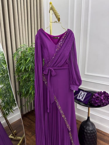 فستان شيفون تطريز