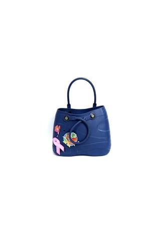 شنطة نسائية مطاطية أزرق داكن مع حقيبة داخلية – عمل...