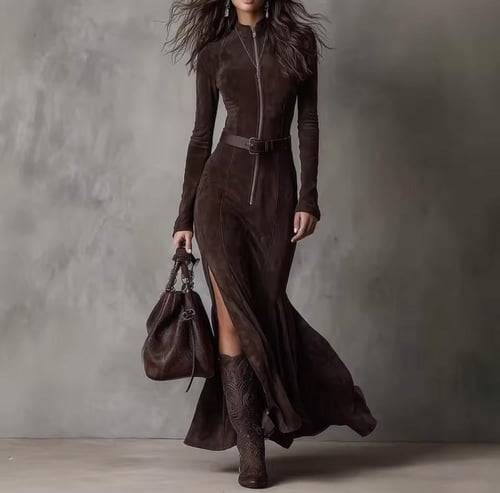 فستان نسائي أنيق للحفلات بتصميم سادة وحزام ، فستان...