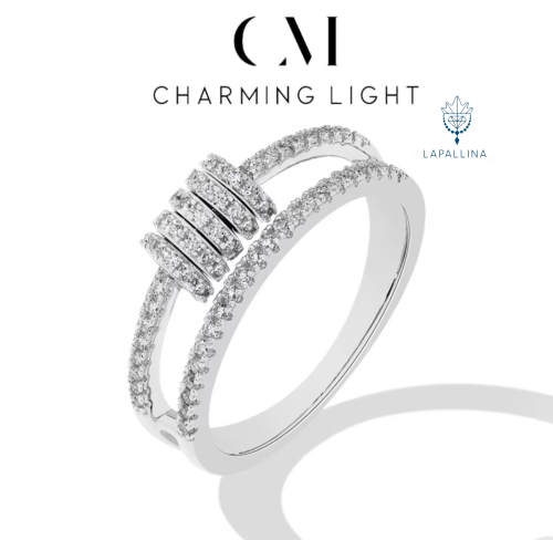 خاتم Charming ساحر مرصع بالألماس المويسانيتي اللام...