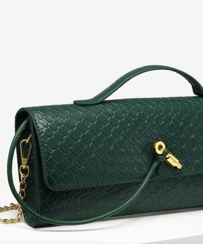 شنطة يد أنيقة بنقشة جلد صناعي فاخر