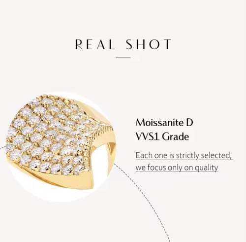 خاتم Charming مرصع بألماسات المويسانيتي عالية الجو...