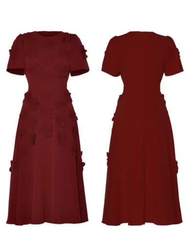 فستان جاهز بقصة ميدي تصل إلى ما تحت الركبة