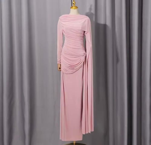 فستان أنيق وبسيط من القماش العالي التمدد( ستريتش ق...