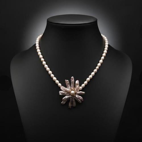 عقد زهرة اللؤلؤ اللميز الفاخر من اللؤلؤ الطبيعي /...
