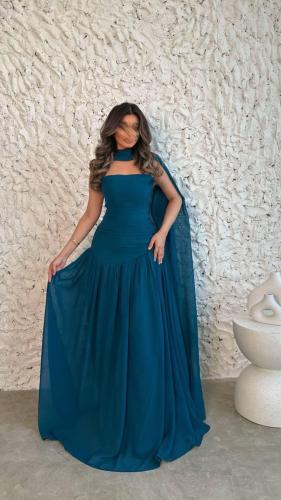 فستان ترف بلون الازرق