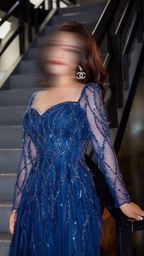 فستان ازرق كلوش