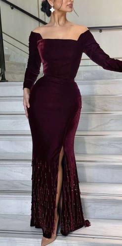 فستان مخمل انيق