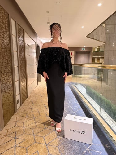 فستان أسلين بلون الاسود 2041