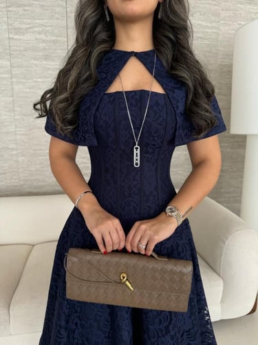 فستان أسلين بلون كحلي 2042