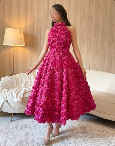 فستان ميدي وردي