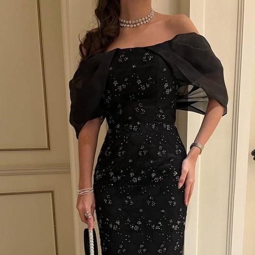 فستان فصوص مع كم جزار