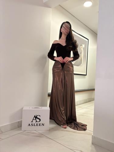 فستان مخمل وساتان 1043