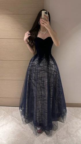 فستان مخمل A_1014