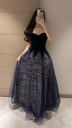 فستان مخمل A_1014