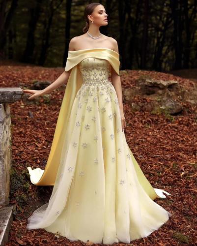 فستان اسلين اصفر