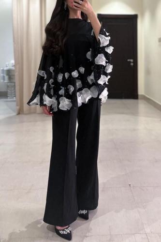 جمبسوت اسود ورد ابيض